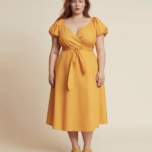 11 Honore Yellow Women’s Wrap Dress 14 NWT